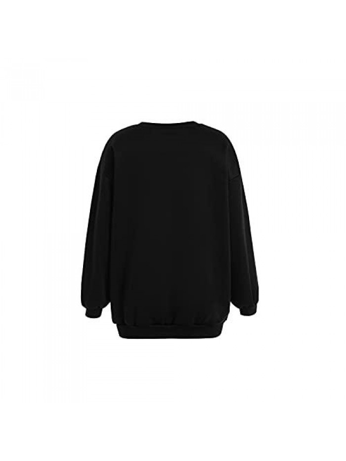 Graphic Crewneck Sweatshirt Y2k E Girl Aesthetic Vintage Printed 90s Streetwear Casual Long Sleeve Tops Pullover 