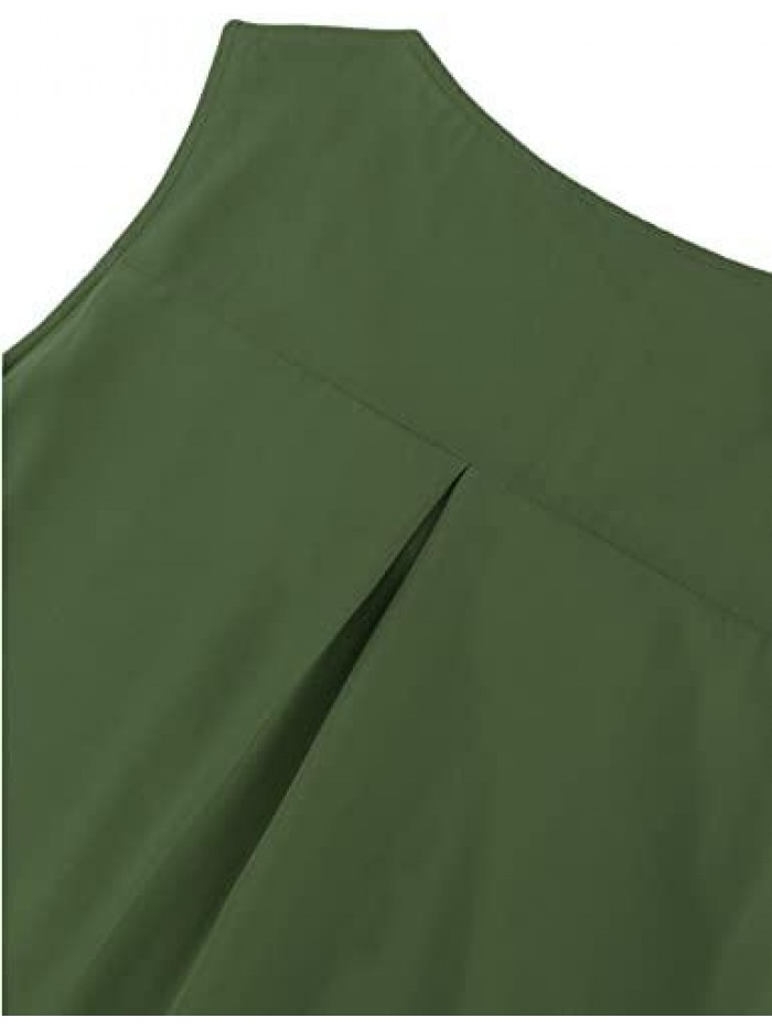 Timeson Women's Sleeveless Chiffon Tank Top Double Layers Casual Blouse Tunic
