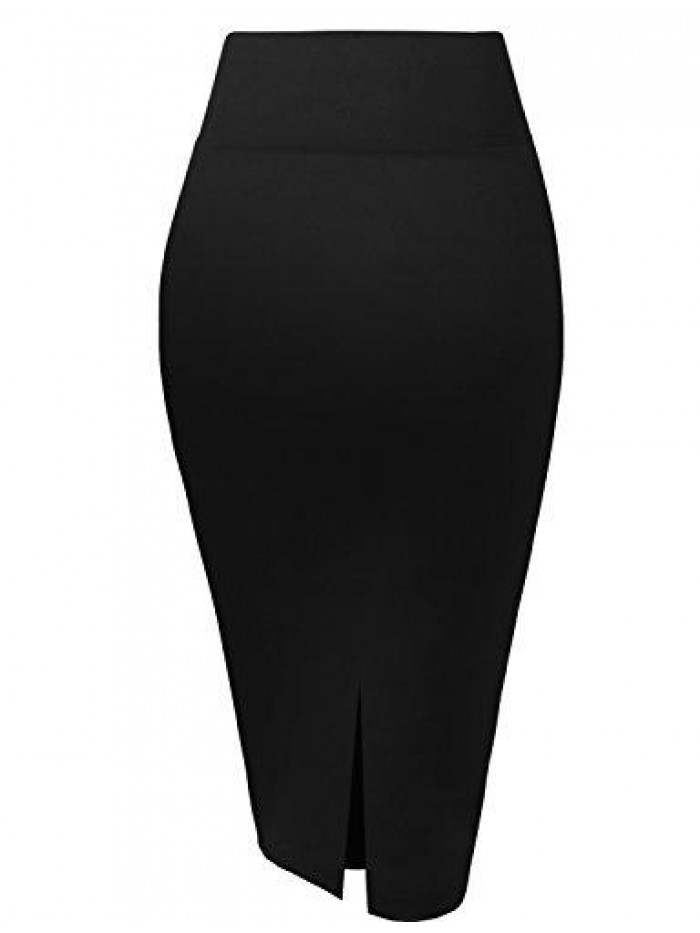 Women's Techno/Scuba Stretchy Office Pencil Skirt Made in USA 