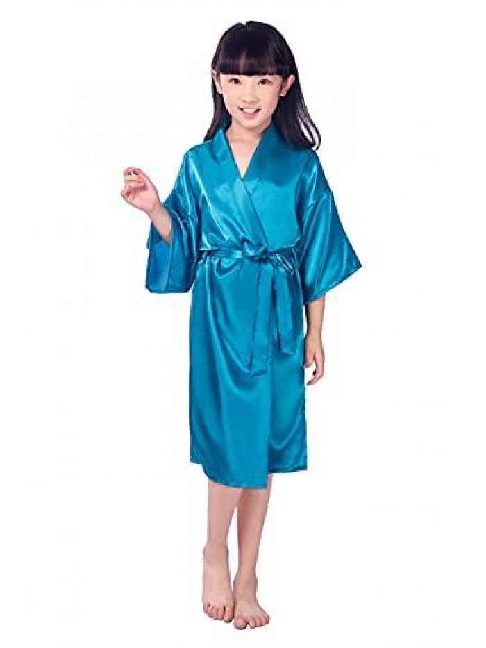 Silk Stain Pure Kimono Wedding Dressing Gown Kimono Robes Bridal Lingerie Sleepwear 