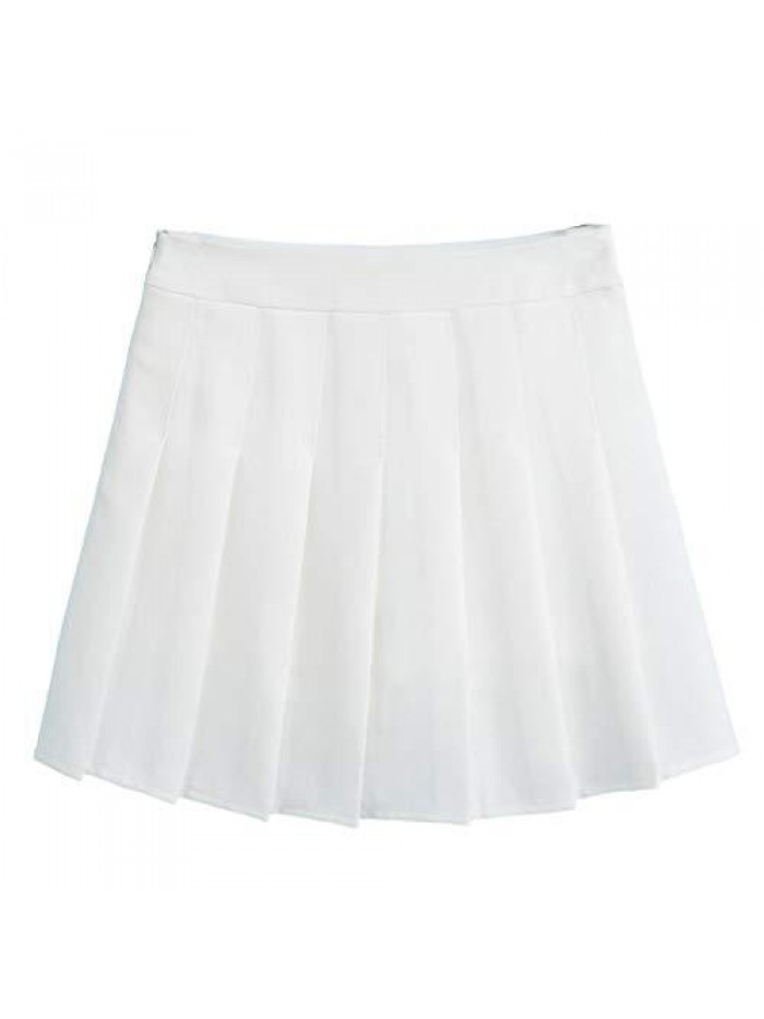Women Girls Short High Waist Pleated Skater Tennis Skirt 