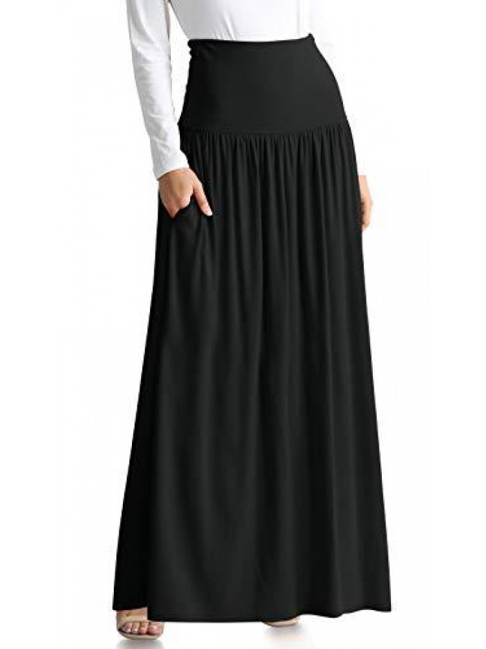 and Plus Size Maxi Skirts for Women Long Length Skirts with Pockets Beach SwimCoverup,Night Out,Casual Office,Party 