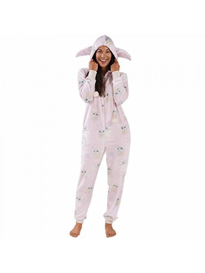 Munki Ladies' Plush One-Piece Hooded Pajama 