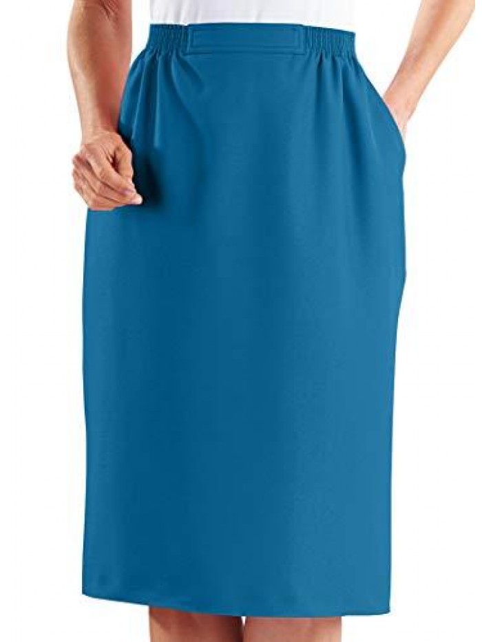 Dunner Skirt – Midi Length Flat Front Women’s Skirt w/Pockets 