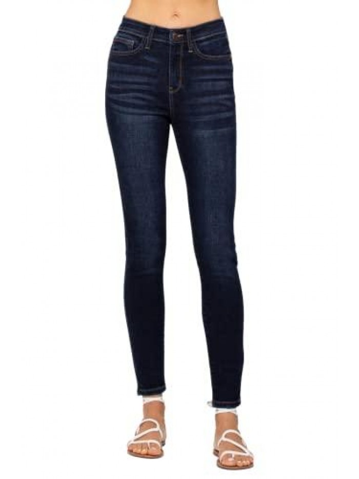 Blue High Waist Non Distressed Skinny Jeans 
