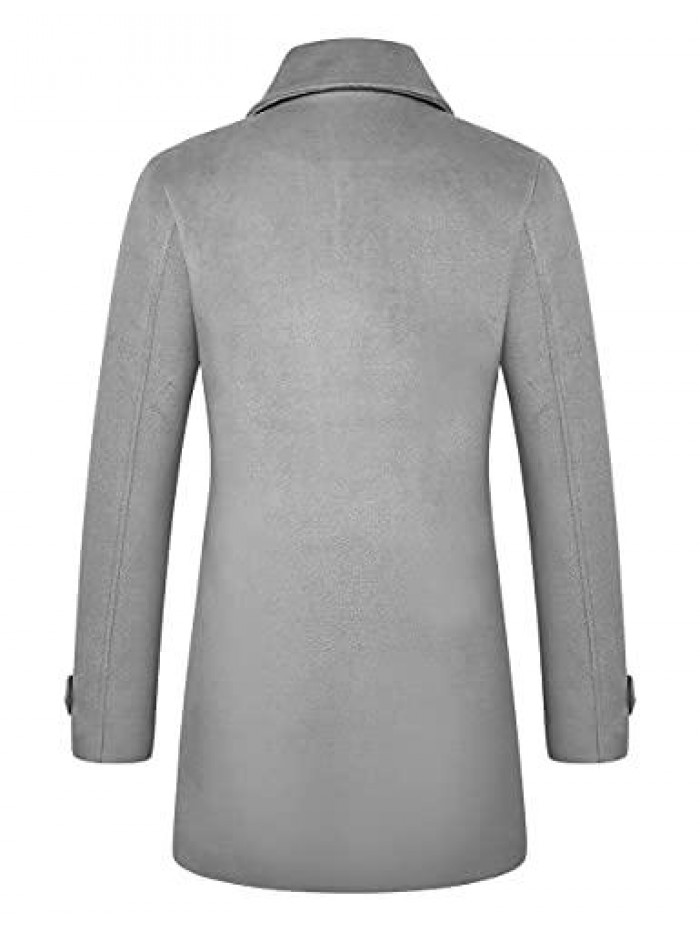 Wool Coat for Womens Double Breasted Peacoat Outwear 