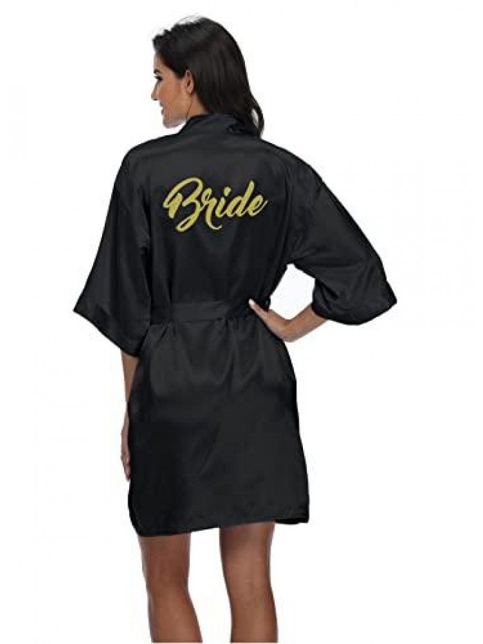 Robes Bridesmaid Robes Soft Bridal Robes for Wedding Robes Silk Sleepwear One Size 