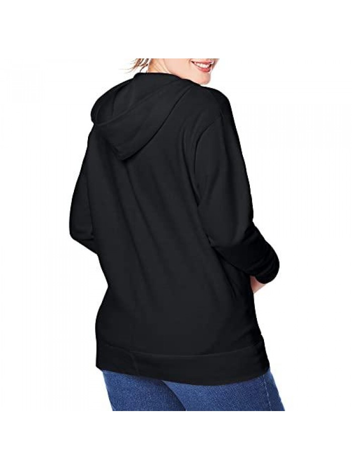 MY SIZE Plus Size ComfortSoft EcoSmart Fleece Full-Zip Women's Hoodie 