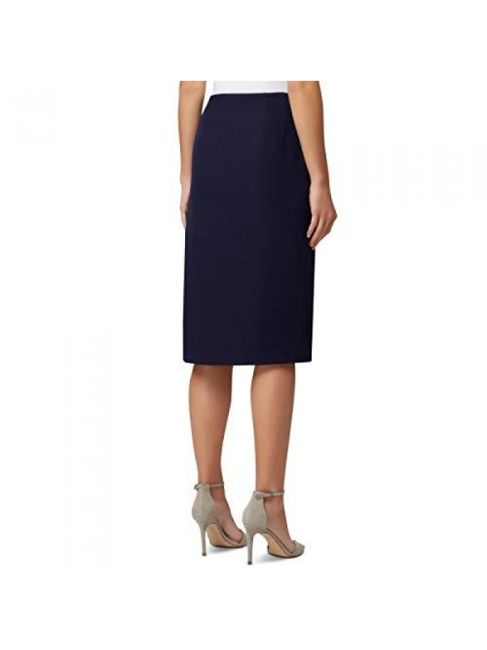 Women's Pencil Skirt with Side Seam Button Detail  
