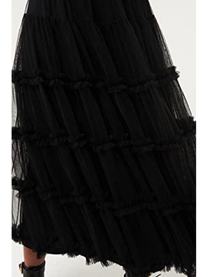 Apparel Women's Crown Tulle Midi Skirt 