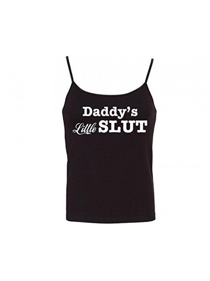 Knickers Daddy's Little Slut Fun Flirty Camisole Cami Tank Top Sleep Wear fitted scoop neck 