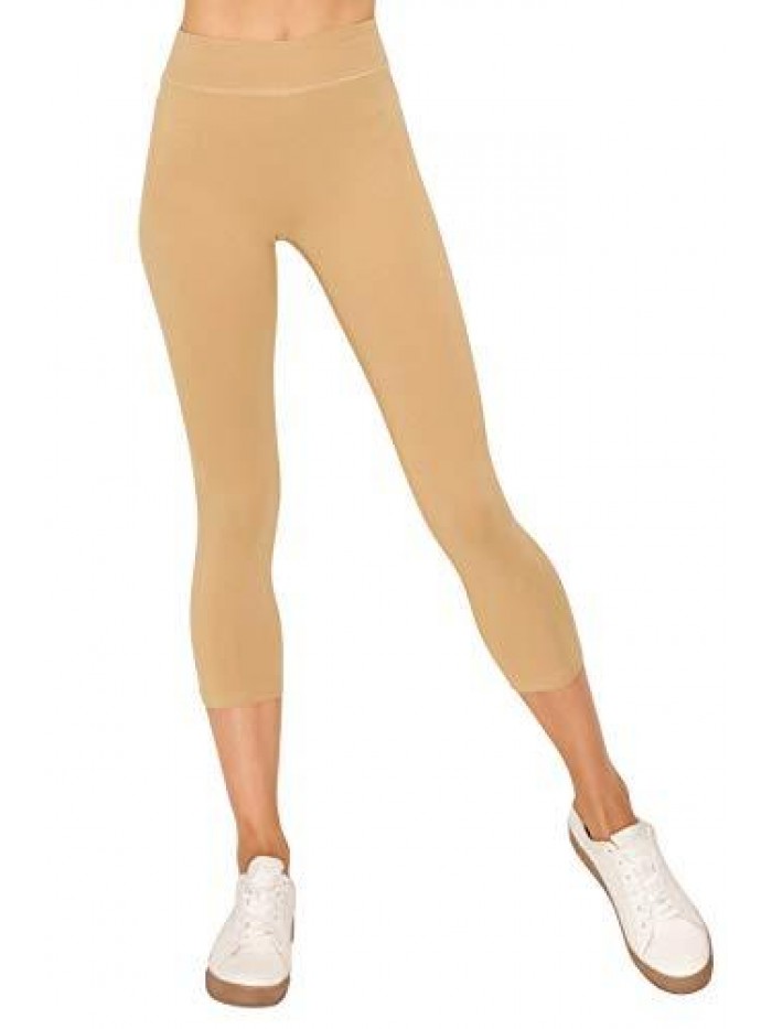 Cotton Spandex Basic Leggings Pants-Jersey Full/Capri Regular/Plus Size 