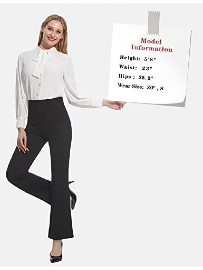 Women's 28''/30''/32''/34'' High Waist Stretchy Bootcut Dress Pants Tall, Petite, Regular for Office Business Casual 
