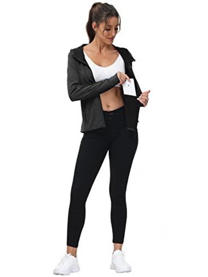 Womens UPF 50+ Sun Protection Hoodie Jackets Lightweight Long Sleeve Shirts Hiking Outdoor Full Zip Tops 
