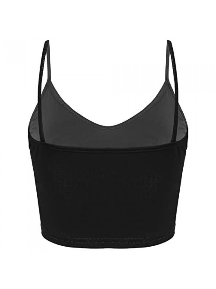 Women's Summer Camis Crop Top Black Sleeveless Human Skeleton Skull Hand Printed Tights Vest Shirts 