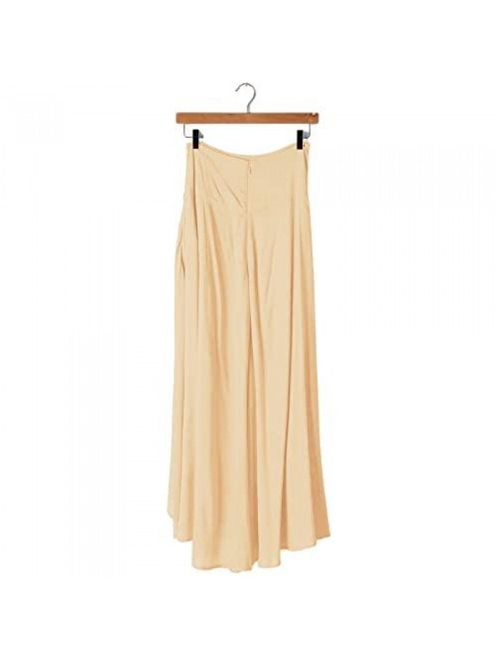 High Low Maxi Skirts Asymmetrical Elastic High Waist Long Draped Tulip Hem Skirt 