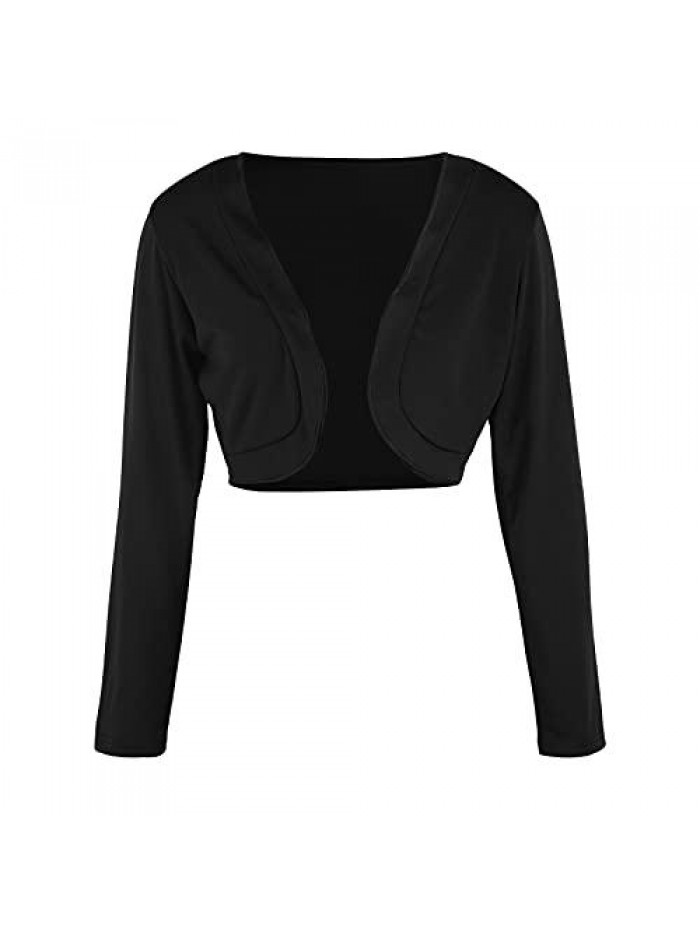 Bolero Cardigan Short Sleeve Solid Open Front Summer Cardigan Plus Size Casual Shrugs for Dresses 