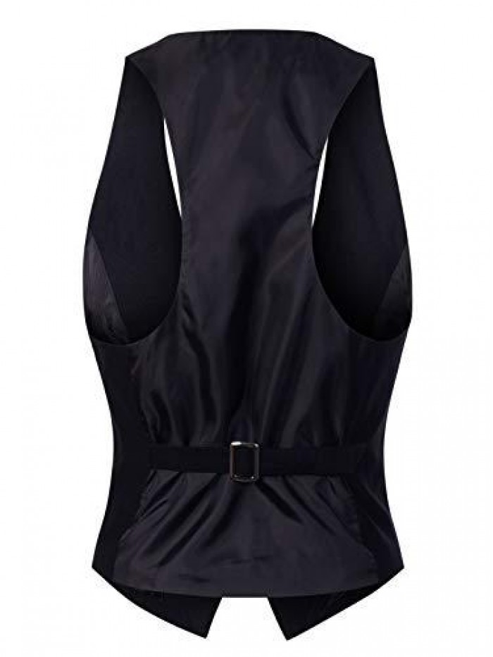 by Olivia Women's Dressy Casual Versatile Racerback Vest Three Button Tuxedo Suit Waistcoat 