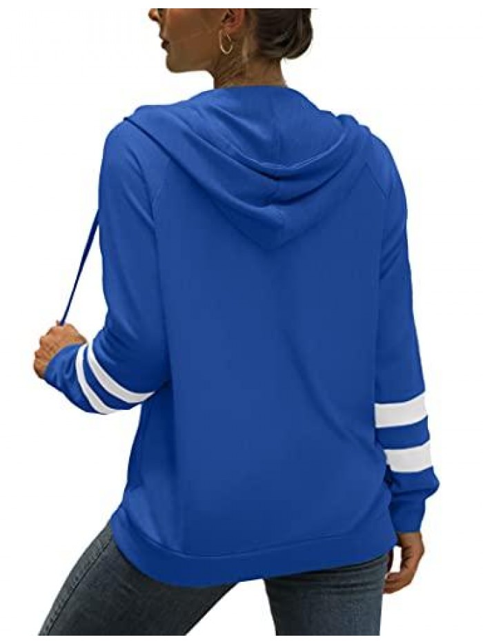 Womens Full Zip Up Hoodies Lightweight Long Sleeve Sweatshirts Jacket with Pockets 