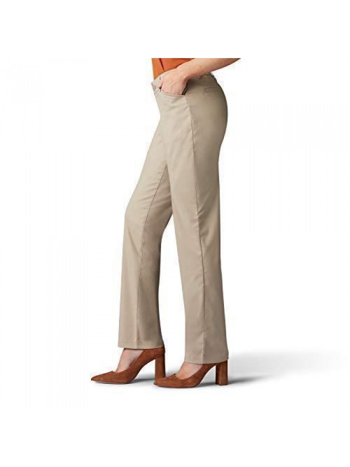 Women's Wrinkle Free Relaxed Fit Straight Leg Pant 