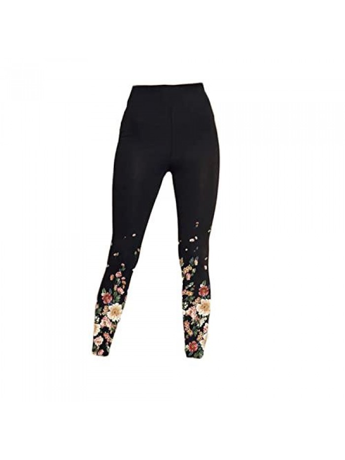 Floral Printing Leggings Ankle Length High Waisted Vintage Ethnic Western Style Argyle Soft Legging Tights Pant 