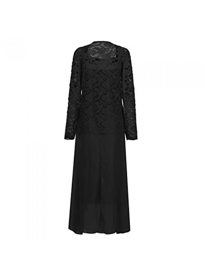Mother of The Bride Dress with Lace Shrug Bolero Two Piece Long Sleeve Shrug Cardigan Gowns Square Neck Dresses 