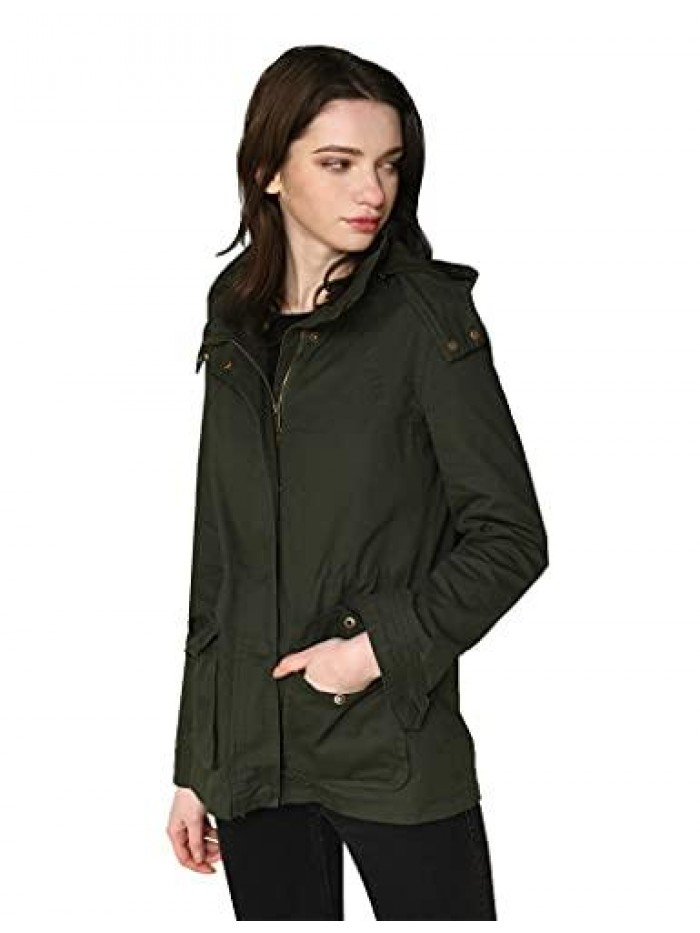 Women's Anork Military Style Jacket Lightweight Safari Casual Coat 