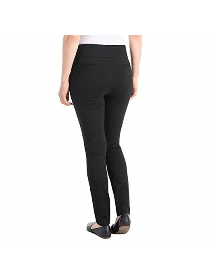 Women's Pull-On Ponte Pant with Built-in Tummy Control Panel 