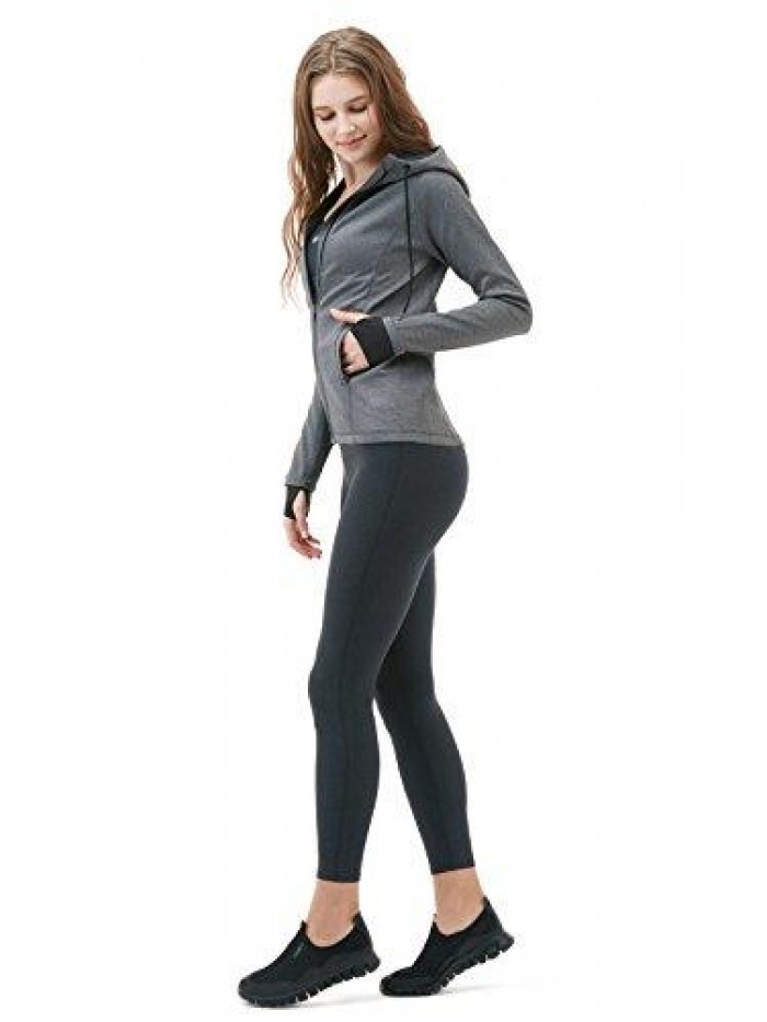 Women's Full Zip Workout Jackets, Long Sleeve Active Track Running Jacket, Lightweight Yoga Athletic Jacket 