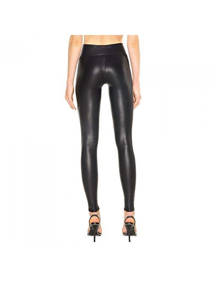 Womens Faux Leather Leggings Stretch High Waisted Pleather Pants 