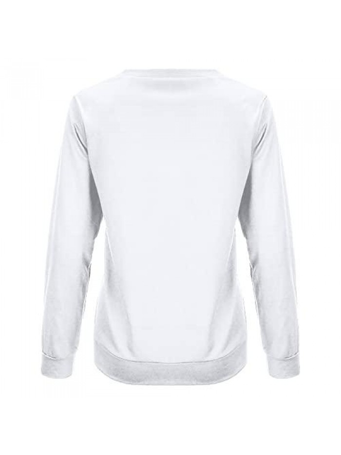 Valentine's Day Sweatshirt, Womens Fashion Casual Long Sleeve Round Neck Sweatshirt Loose Pullover Tops 