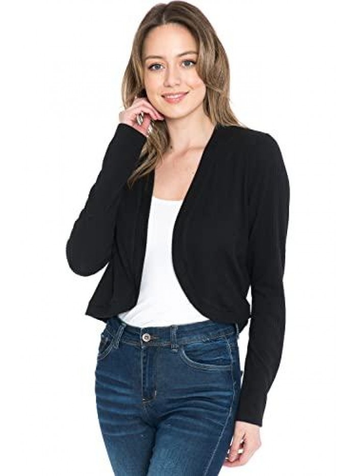 Cardigan Sweaters, Bolero Shrug for Women - Open Front Cropped Cardigan & Crop Top Jacket 