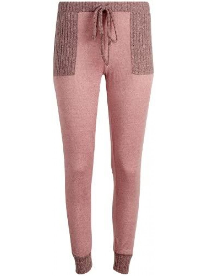 Brand Women's Pajama Pants - 2 Pack Sleep and Lounge Hacci Jogger Pants (Size: S-XL) 