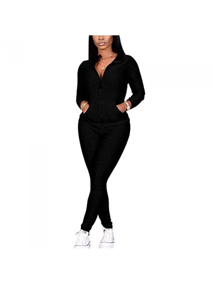 Two Piece Outfits for Women Jogger Sets Workout Sweat Suits Tracksuit Pants Set 