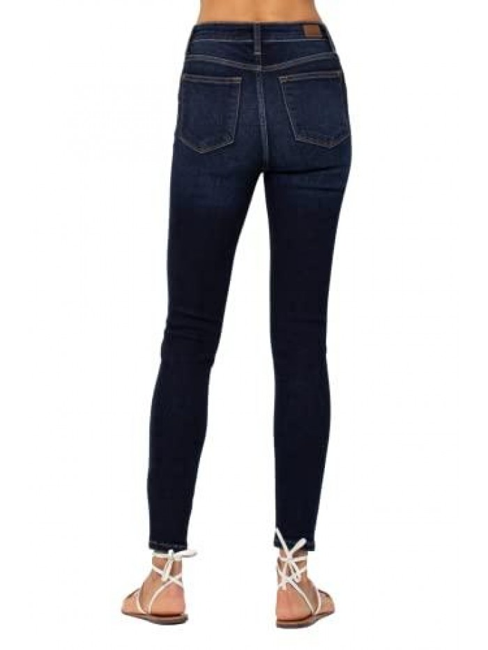Blue High Waist Non Distressed Skinny Jeans 