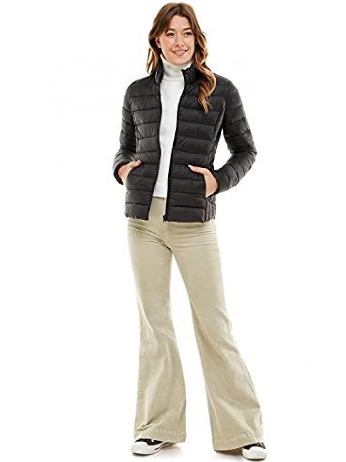 Tree Women's Packable Puffer Jacket - Ultra Lightweight Long-Sleeve Zip Up Puffer Jacket 