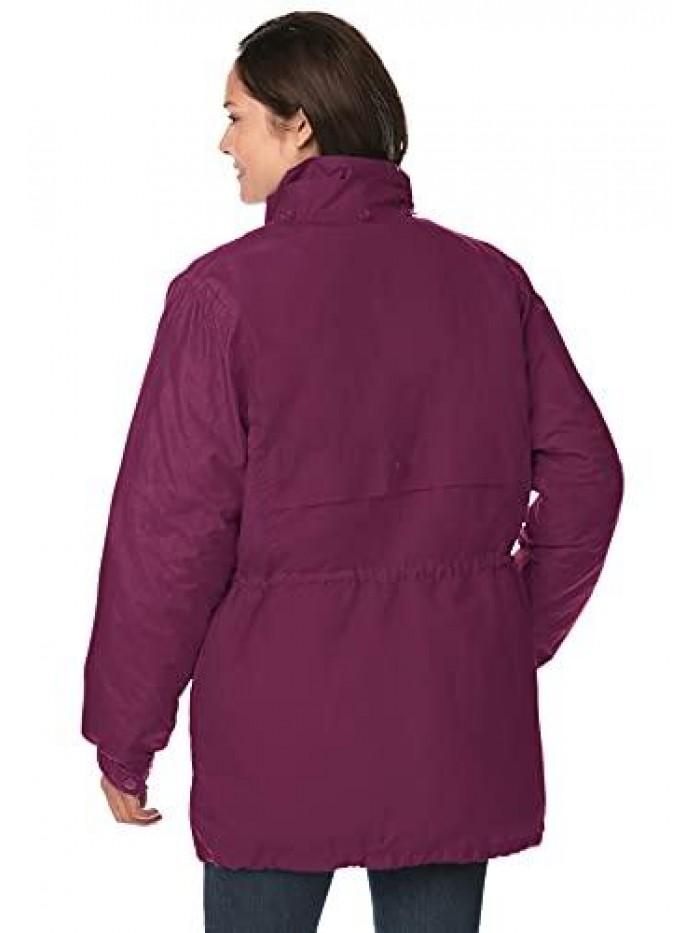 Within Women's Plus Size Quilt-Lined Taslon Anorak Jacket 