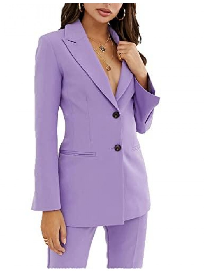 V-Neck Lapel Women's Suits Blazer Casual Slim Fit 2 Piece Exquisite Business Jacket+Pants Work Office 