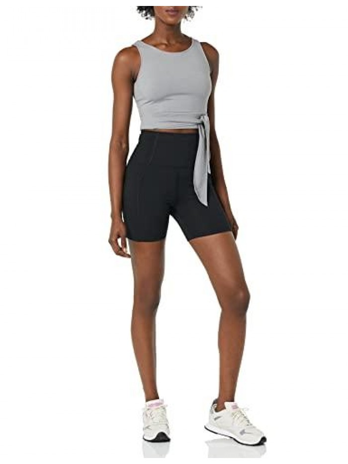 10 Women's All Day Comfort Slim-Fit High-Waist Side-Pocket Booty Yoga Short 
