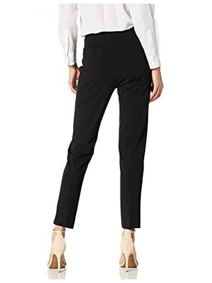 Women's Solid Knit Pull on Easy Fit Ankle Pant with Hem Vent 