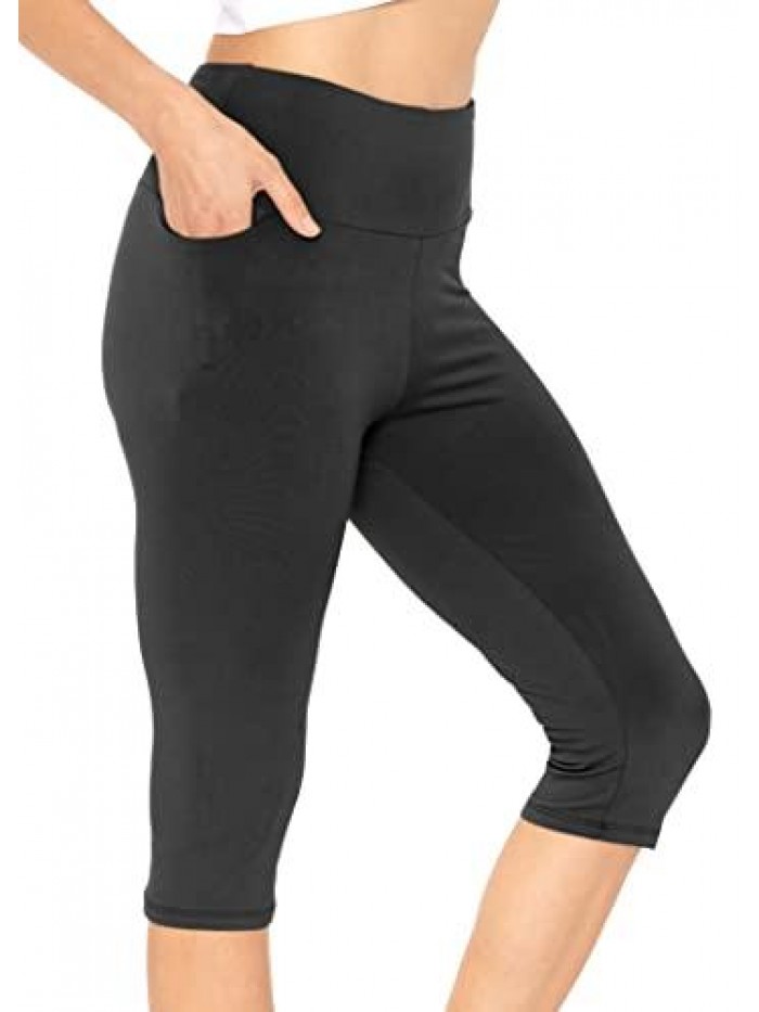 Oh So Soft High Waist Knee Length Leggings with Pocket | Made in USA 