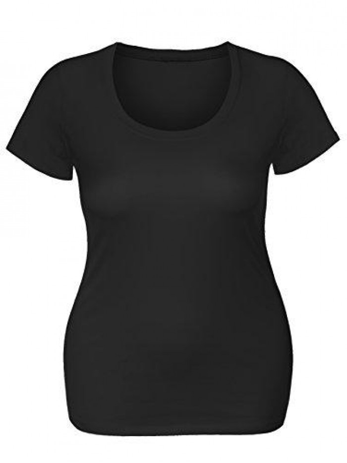 Women's Short Sleeve Tshirt Scoop Neck Tee Value Pack Junior Plus Sizes 