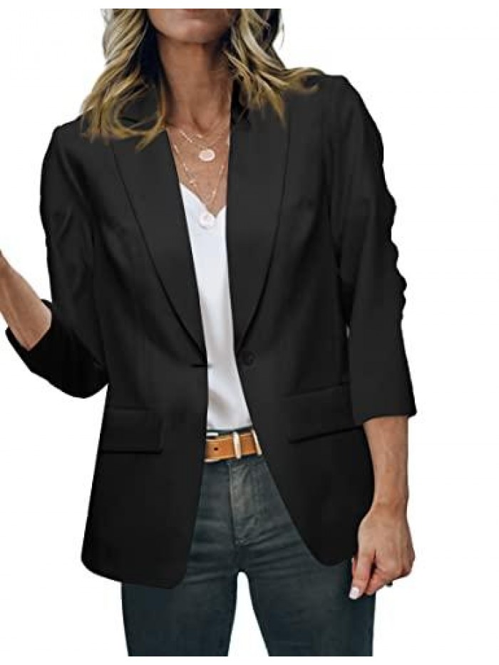 Business Casual Blazers/Lightweight Open Front Work Casual Jackets 