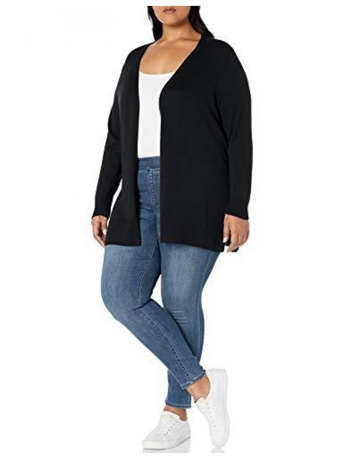 Women's Plus Size Lightweight Open-Front Cardigan Sweater  