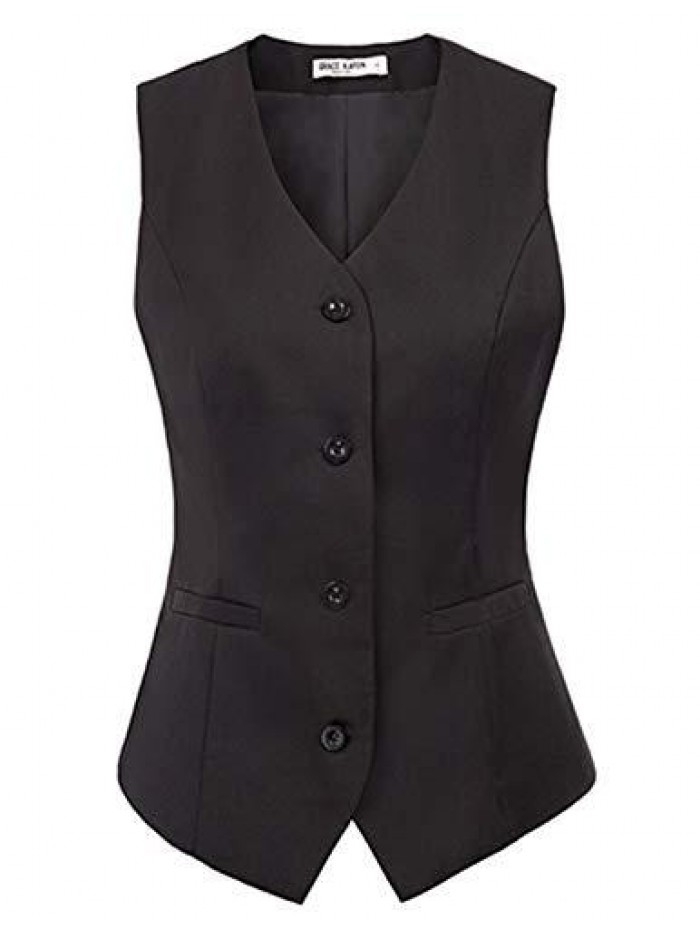 KARIN Womens Waistcoat Vest Vintage Steampunk Dress Jacquard Jacket 