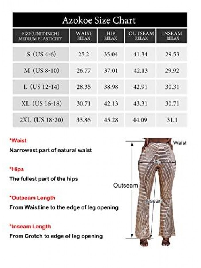 Women High Waist Wide Leg Palazzo Lounge Pants Sequin Bell Bottoms Trousers 