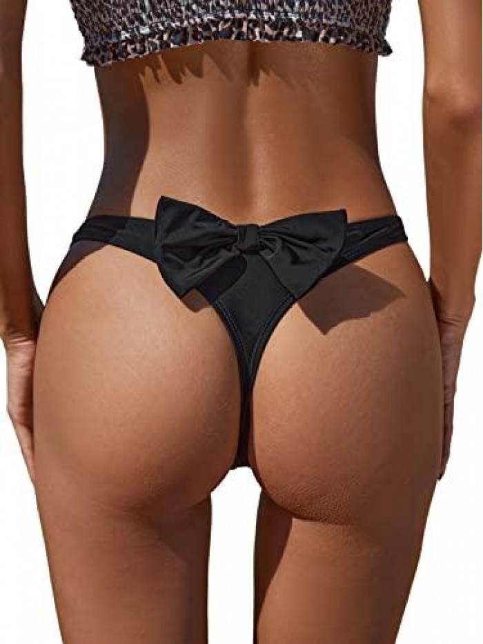 Women's Bow Knot Swimsuit Bikini Bottom Swimwear Beach Panty Thong 