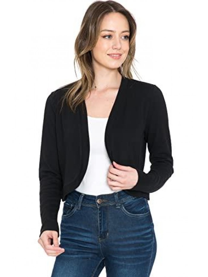 Cardigan Sweaters, Bolero Shrug for Women - Open Front Cropped Cardigan & Crop Top Jacket 