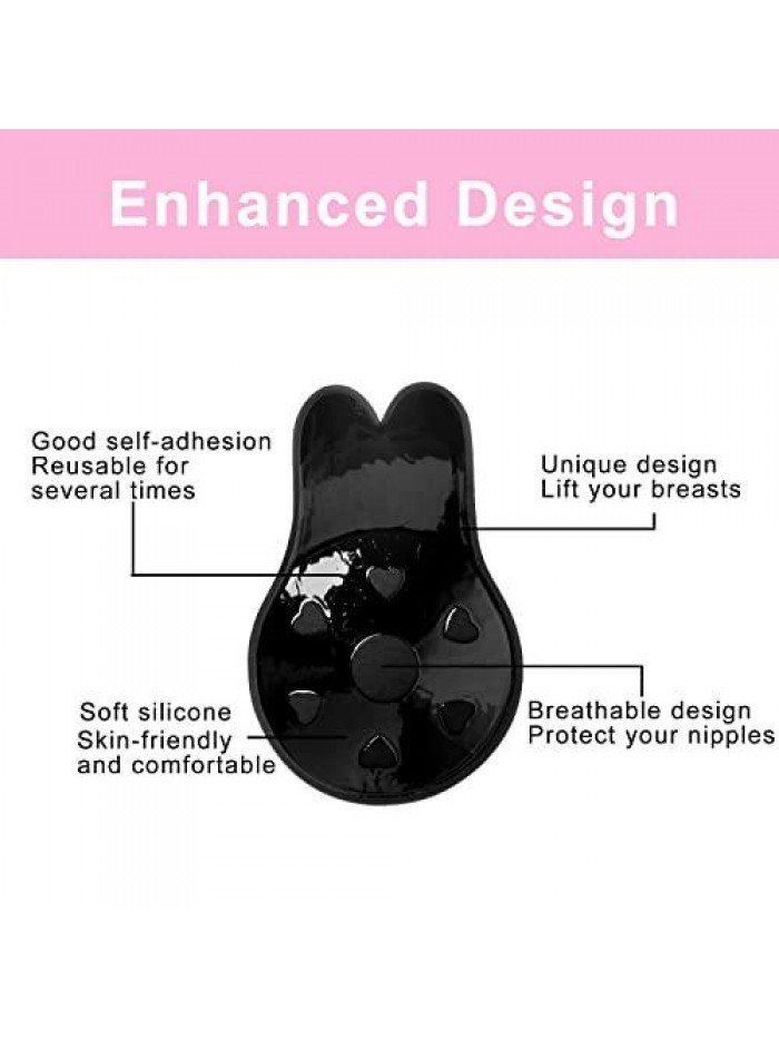 4-6 Pairs Adhesive Bra Invisible Bra Sticky Bra Strapless Breast Lift Tape Nipple Covers for Women Reusable 