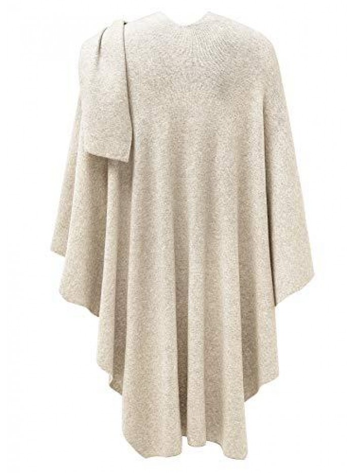 Womens Large Cross Front Poncho Sweater Wrap Topper
